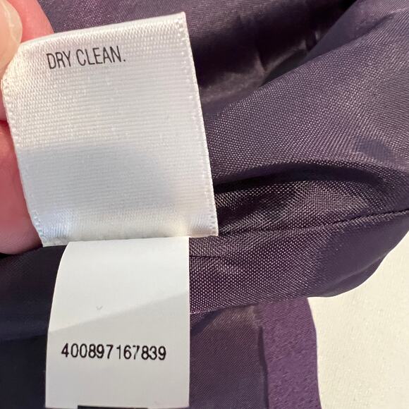 Elle Snap Front Peplum Jacket Women's S Purple Plum 3/4 Sleeve Peter Pan Collar - Picture 6 of 12